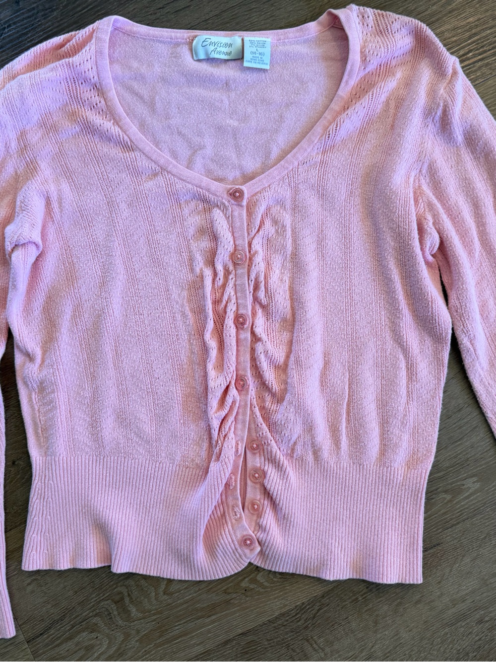 Pink Ruffle-Front Women's Cardigan